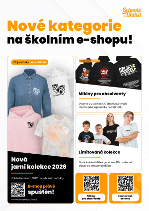 Spuštění školního e-shopu s produkty s logem školy - 12. 3. - 31. 3. 2026