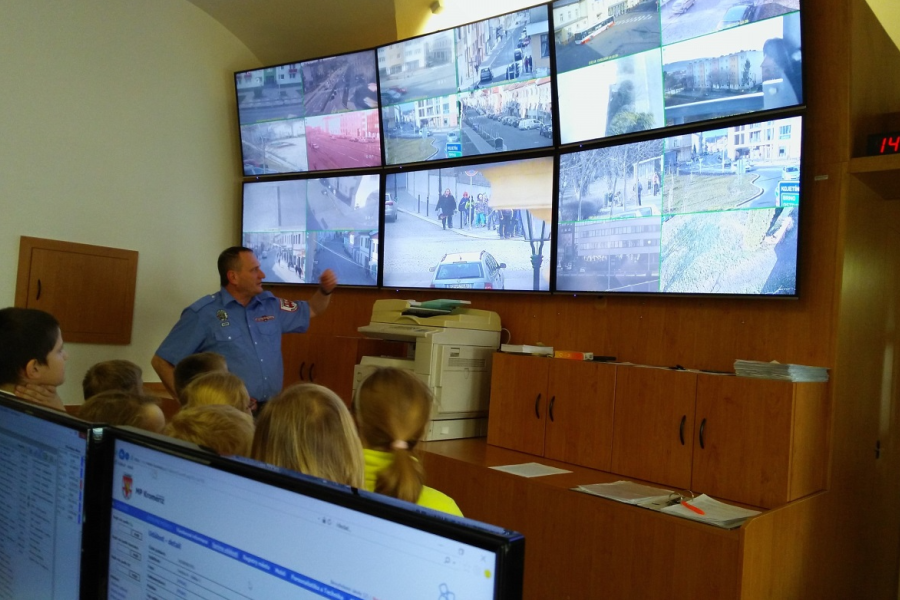 Návštěva služebny Městské policie Kroměříž, ŠD 3. od.