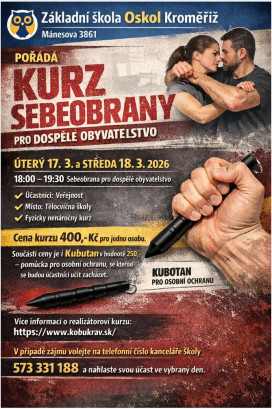 Kurz sebeobrany pro veřejnost na ZŠ Oskol